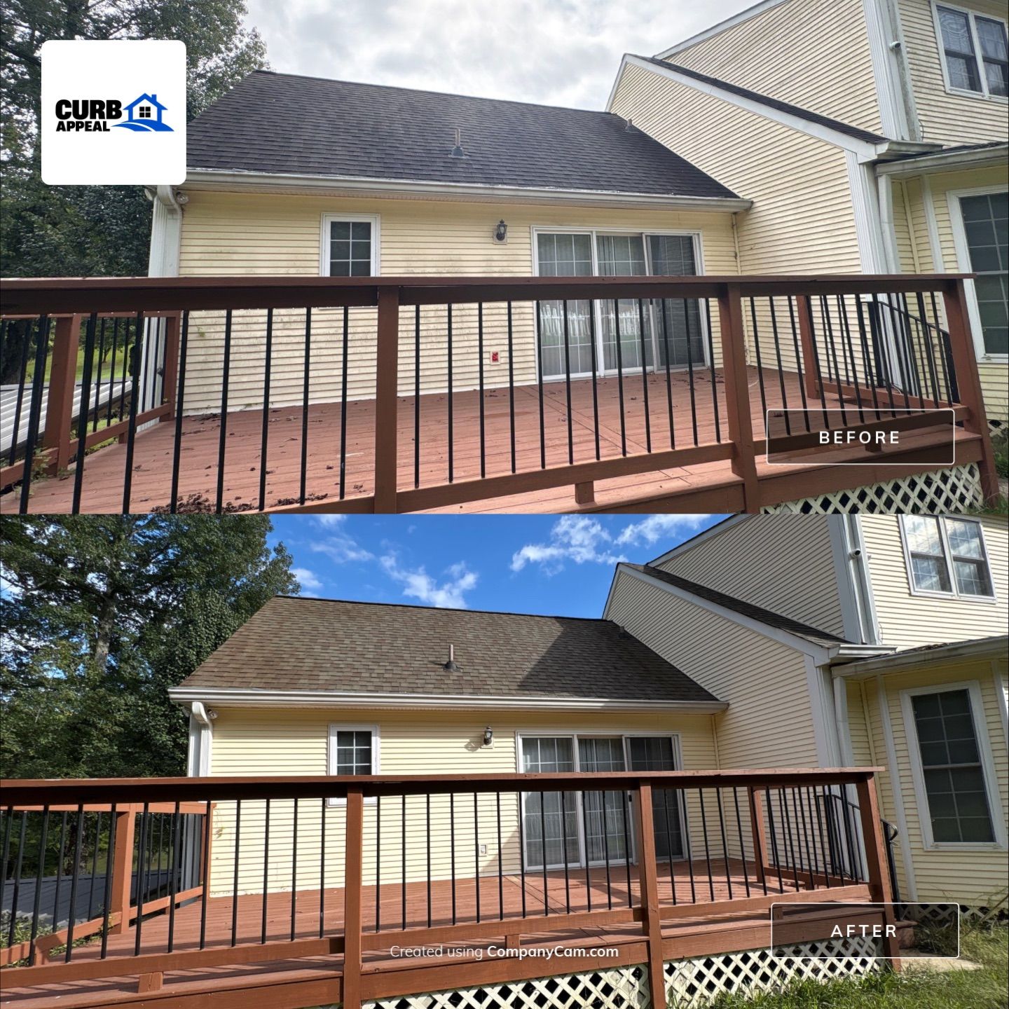 Deck & railing cleaning: before and after cleaning