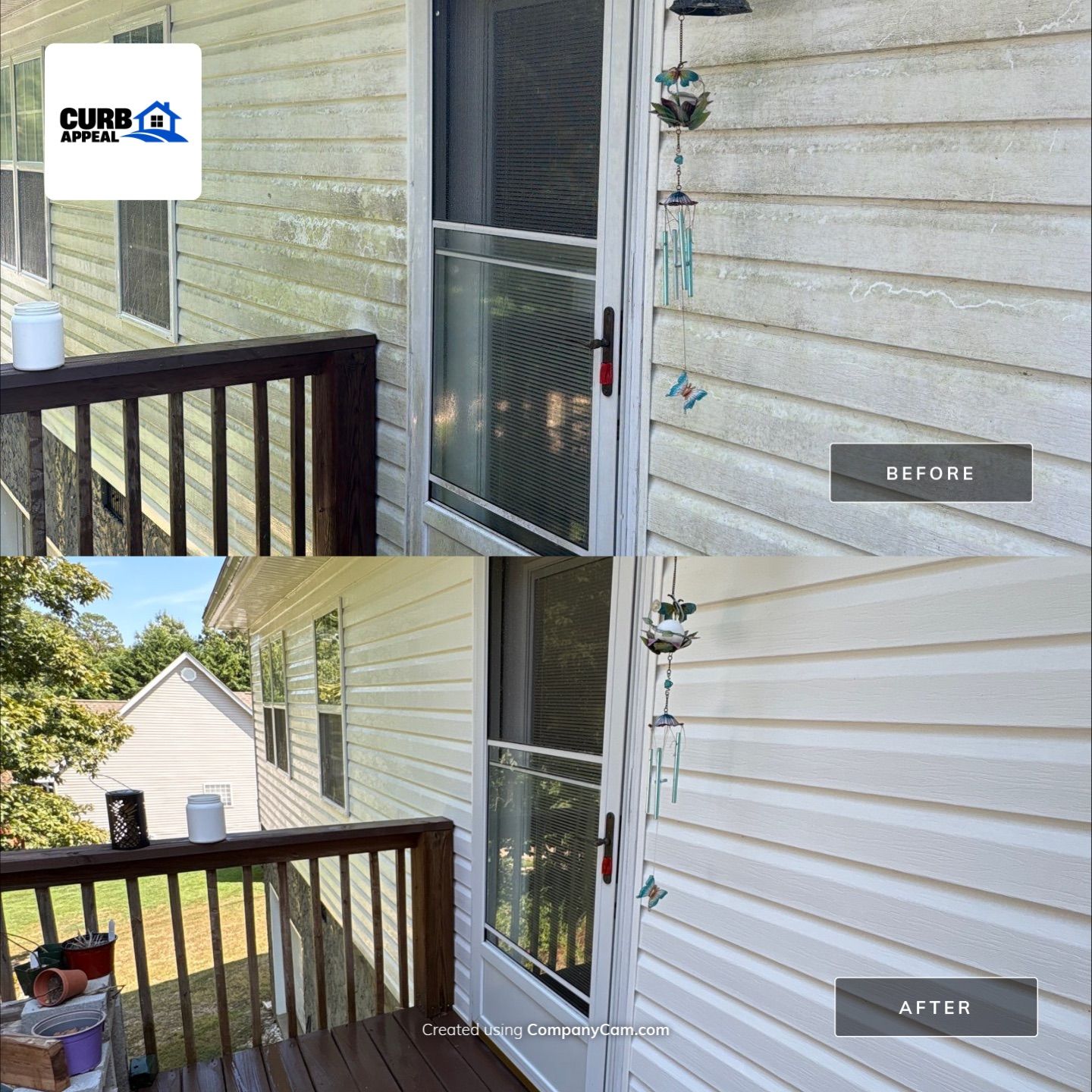 Siding & porch cleaning: before and after cleaning